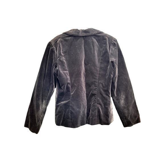 HP Vintage Black Velour One Rhinestone Button Fitted Jacket - Picture 3 of 15